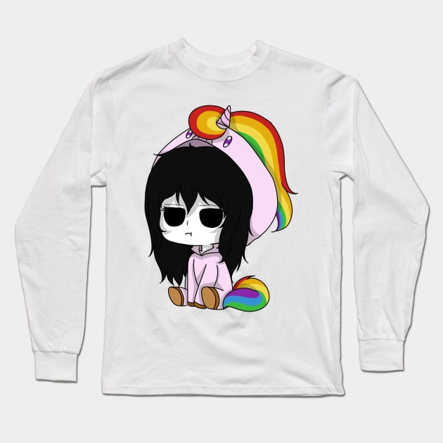 creepypasta unicorn (jane the killer) Long Sleeve T-Shirt by LillyTheChibi